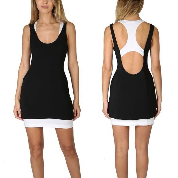 A.L.C. Dresses & Skirts - A.L.C. Black/White Baez Racerback Colorblock Contrast Mini Dress Size 6